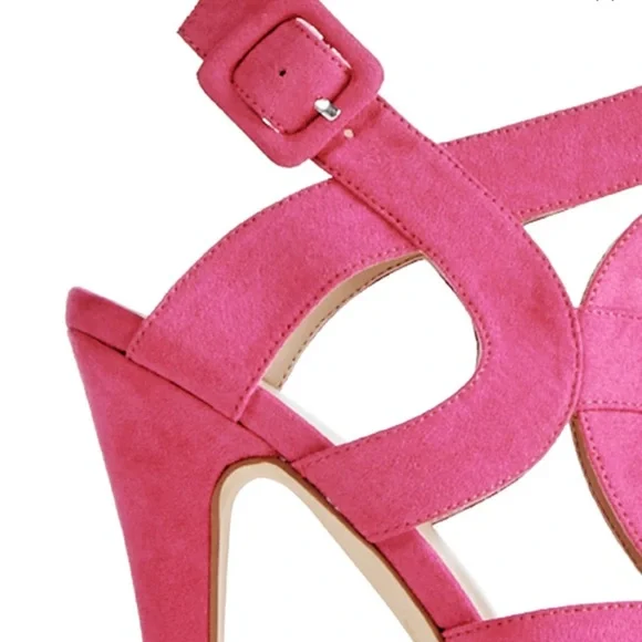 Just FAB Kena Hot Pink Polyurethane Stiletto Platform High Heels US 7.5 EU 38 - Picture 5 of 16